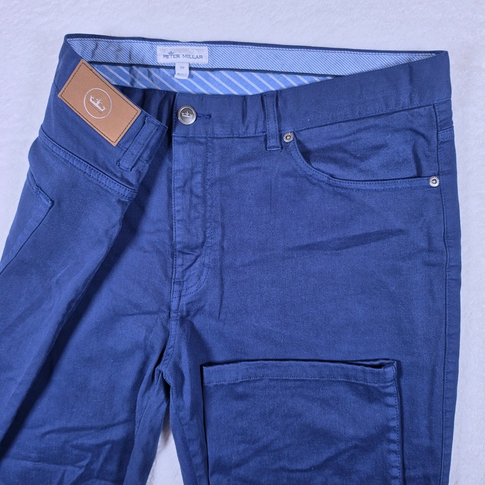 Peter Millar MA21B39 Mens 38 Blue Spandex 5-Pocket Stretch Pants